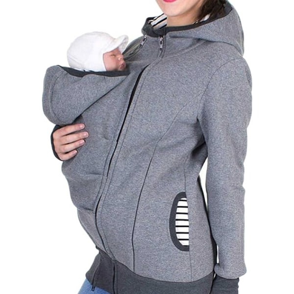 3 i 1 Multifunktionel Kvinders Graviditets-Kangaroo-Hættetrøje til Baby og Mor XL