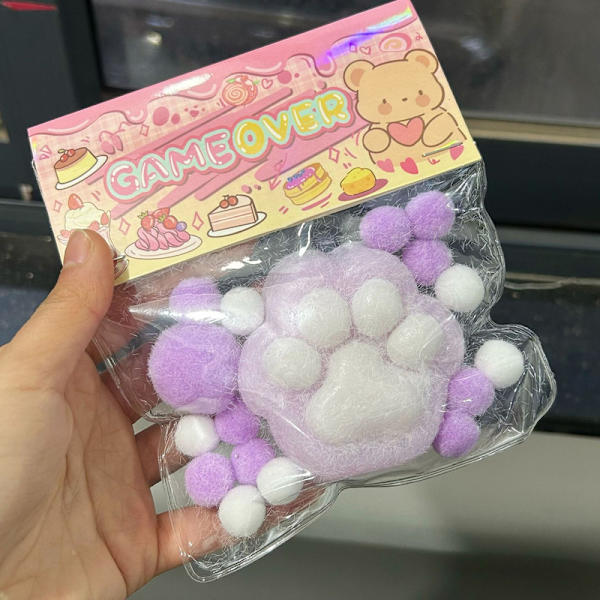 Stressboll, för avkoppling, kattp tass Pink