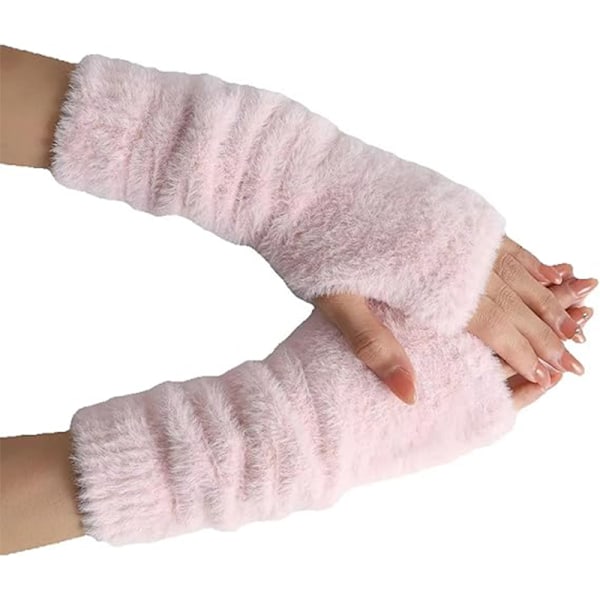Naisten talviset söpöt sormittomat käsivarsinauhat pink