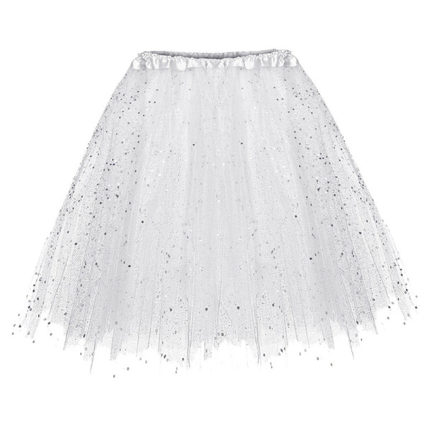 Naisten Tullehame Tutu 50-luvun Rockabilly Alushame Balletti Tutu Tanssimekko Karnevaaliasu White