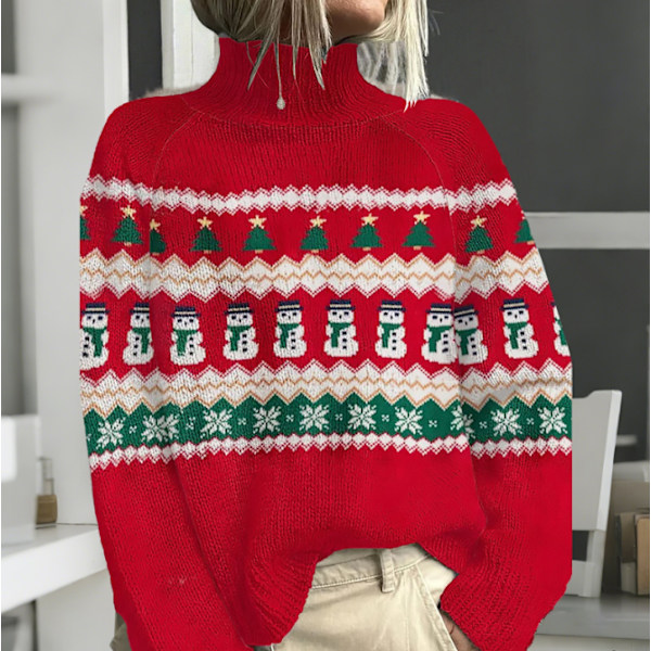 Julegenser med lange ermer for kvinner 4XL