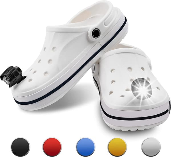 1 Par Forlygter til Crocs Mini Lys Sjove Sko Tilbehør Silver