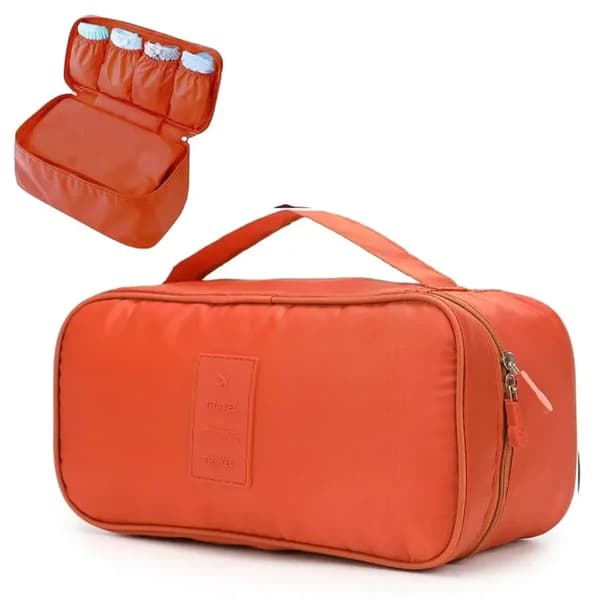 Bärbar Reseförvaringsväska Multifunktionell BH Underkläder Organizer Väskor orange