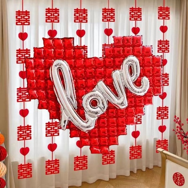 Røde Hjerteformede Balloner, Valentinsballoner til Valentinsdag Bryllupsdekorationer red