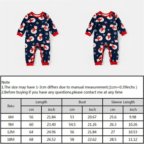 Lasten ja Aikuisten Jouluperheen Sopivat Pyjamat Lumimies Uniasu PJs Sarjat Kid 5T