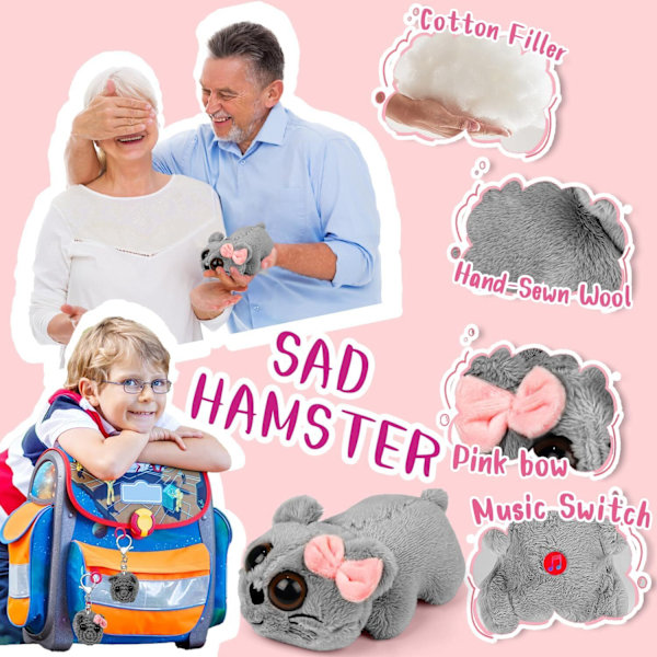 Söt hamsterplyschleksak med inbyggt fioljud