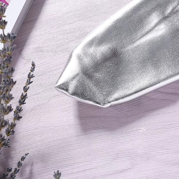 Dam Overknästrumpor Faux Läder Byxor Långa Overknee Strumpbyxor silver