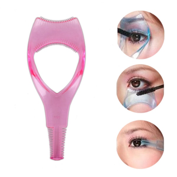 Plastapplikatorborste 3 i 1 Novelty Mascara Guide Multifunction Styling pink