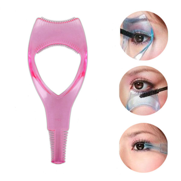 Plastapplikatorbørste 3 i 1 Nyhet Mascara Guide Multifunksjonell Styling pink