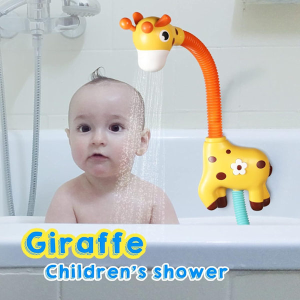 Giraff Baby Badeleker, Automatisk Sprinkler Sugkopp Badeleke for Småbarn