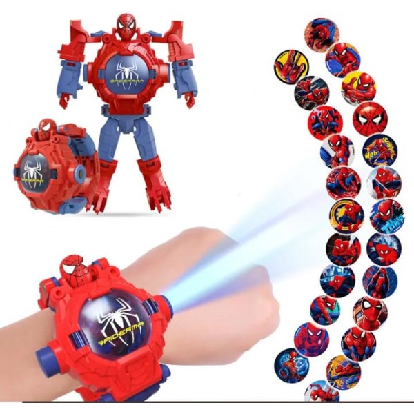 Spider-Man Transformer Barnas Elektroniske Klokker, 24 Projeksjonsmønstre Wasp Robot