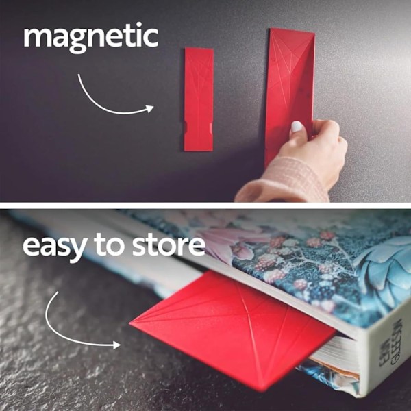 Polygons 3-in-1 Tasainen Mittalusikka, 2 Lusikkaa 6 Eri Koolla red