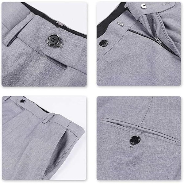 Herrar Slim Fit 2-delad Kostym, Kavaj, Byxor grey XL