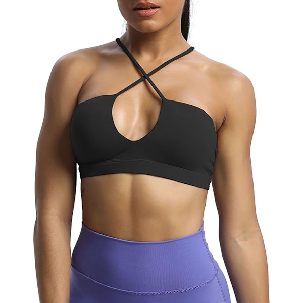 Trenings-BH for kvinner Jamie Deep V Fitness Ryggløs Trenings-BH for Yoga black M