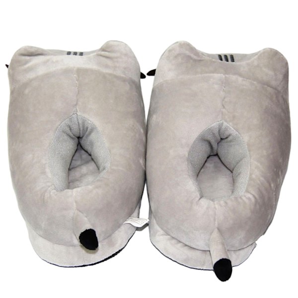 Myke Katt-Topplapper for Kvinner, Plysj Varme Slip-on Topplapper Red Mouth