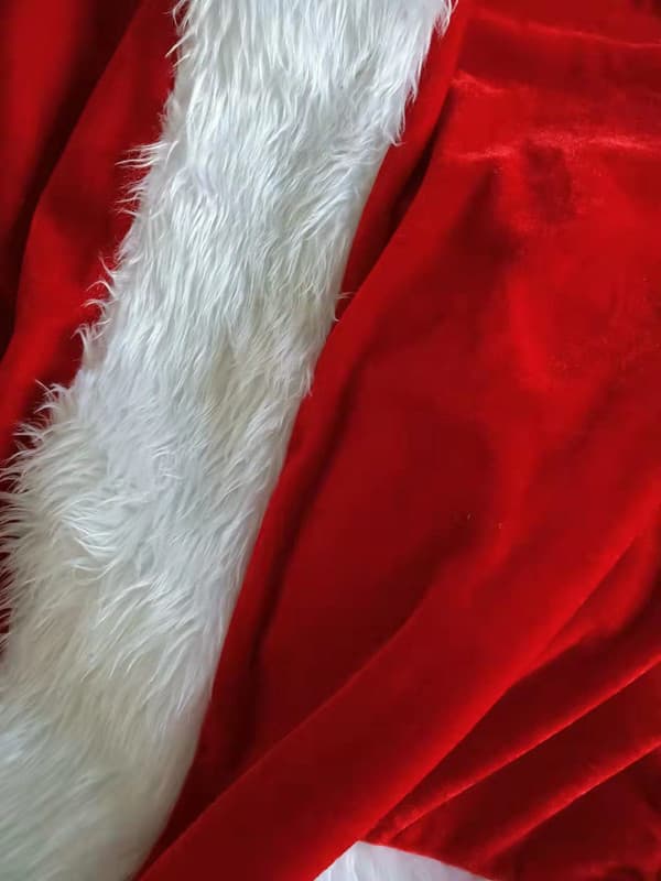 Fløjl Juleoptrædelseskostume Rød 7-delt Sæt Polyester Spandex red m