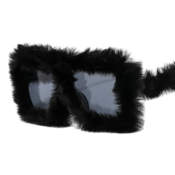 Kvinners Fuzzy Square Cat Eye Solbriller Fest Maskerade Disco Briller Black