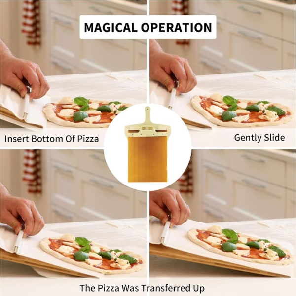 Sliding Pizza Peel Pala Pizza Scorrevole, Pizza Paddle med Handtag
