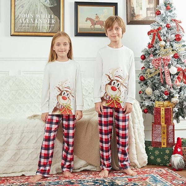 Familj julpyjamas matchande set Holiday Xmas nattkläder set Kids 2T