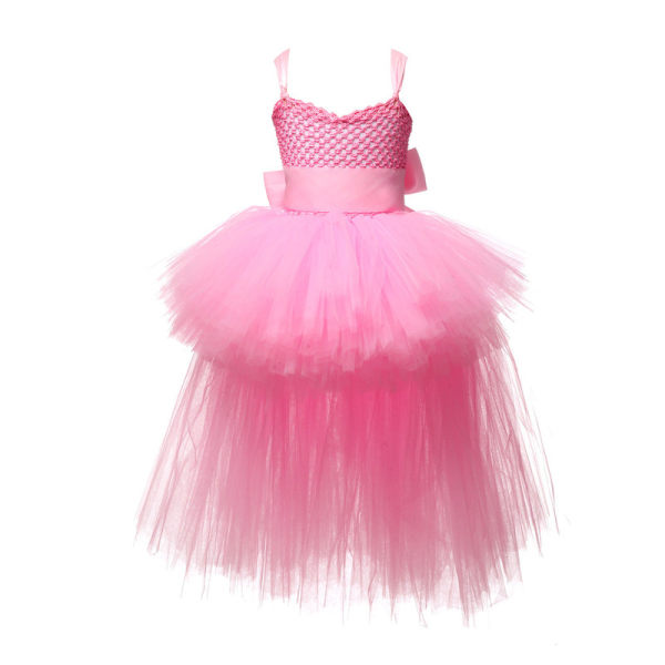 Piges Tulle Kjole Festkjole Til Fest Pink 2T(80-90cm)