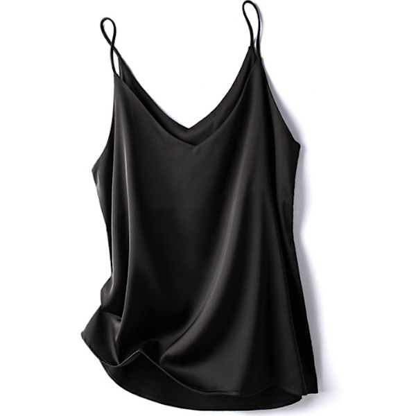 Camisole Slank Vest Sexy Kvinner Ermeløs V-Hals Topper black L