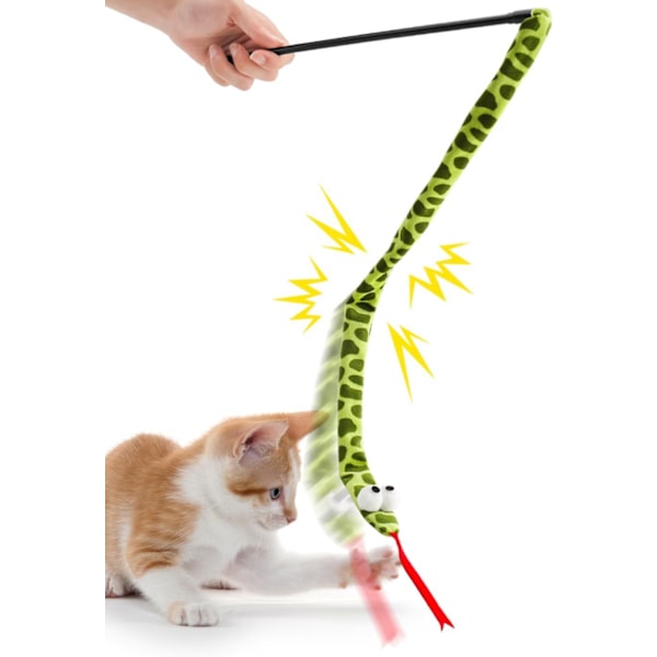 Katt Teaser Wand Leke for Katter, Mesh Slange & Knytte Plysj Kattunge Wand Interaktive Leke