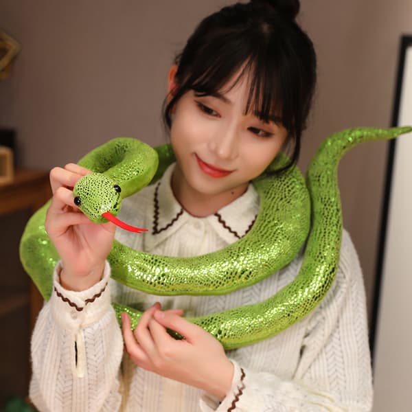 Simuleret Kæmpe Python Plyslegetøj Lang Slange Plyslegetøj Dekoreret Green 300cm