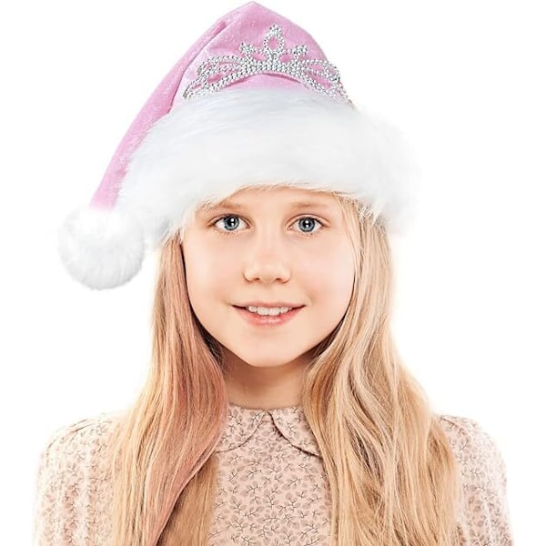 Julehat med Krone Prinsesse Julepynt Kostume pink