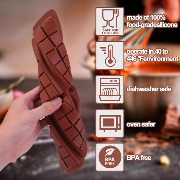 12 Hul Chokoladebar Form Dyb med Poser Skraber Style1