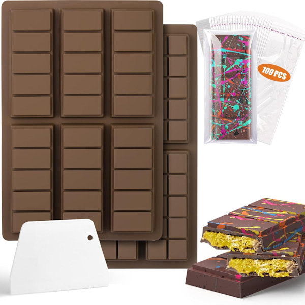 12 Hul Chokoladebar Form Dyb med Poser Skraber Style4