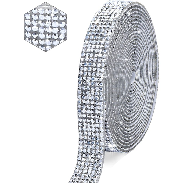 Kristalli-itseliimautuva nauha timantti bling-nauha rulla silver