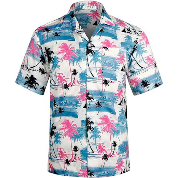 Miesten Havaijilaiset Paidat Lyhythihainen Napitettava Rentopaita Painettu Rantopaita Color 3 XL
