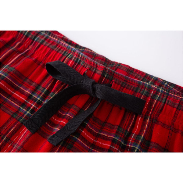 Julpyjamas för Par Matchande Set Familj Pyjamas Jul Knapp Rutig Sovkläder Men L