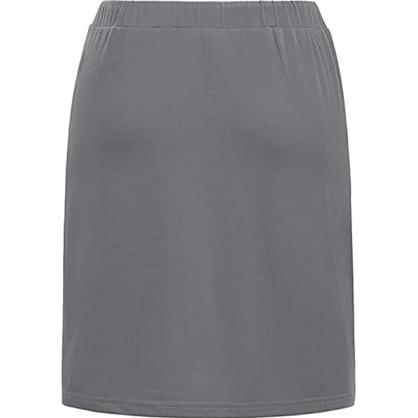 Mini kjol för kvinnor, elastiskt midjeband, sexiga pennkjolar med shorts grey S