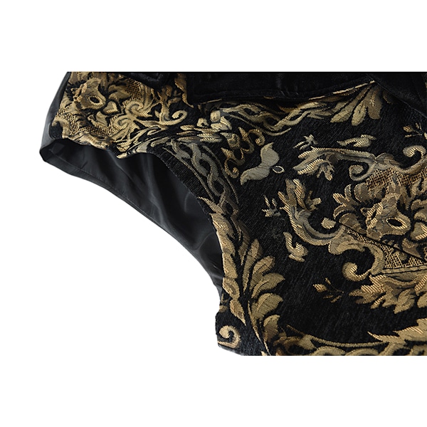 Herrar Viktoriansk Dubbelknäppt Väst Gotisk Steampunk Väst black XL