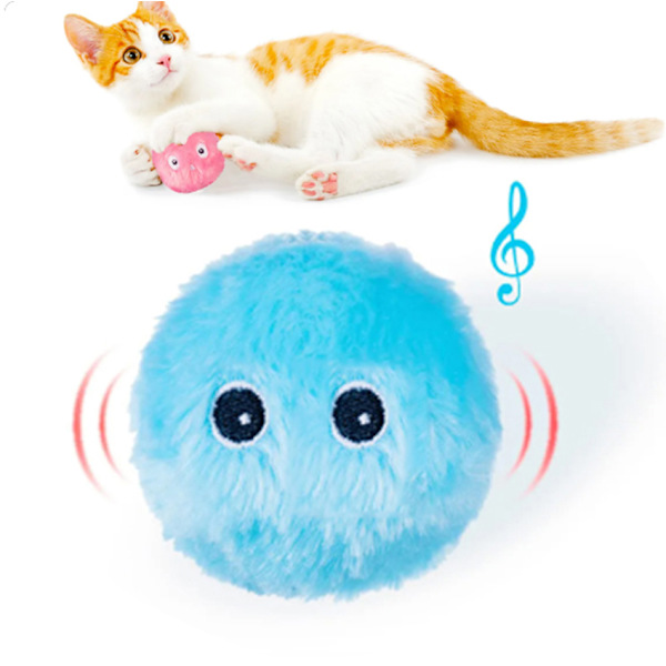 Smart Interaktiv Boll Kattmynta Katt Leksaker Husdjur Leksak Katt Kvittrande Rörlig Plysch Leksak Blue