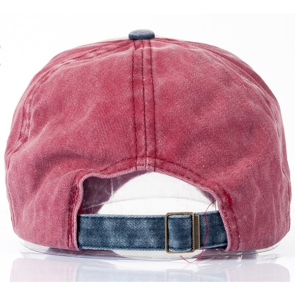 Broderade Justerbara Basebollkepsar för Män & Kvinnor Remslutskeps Red-Navy Blue