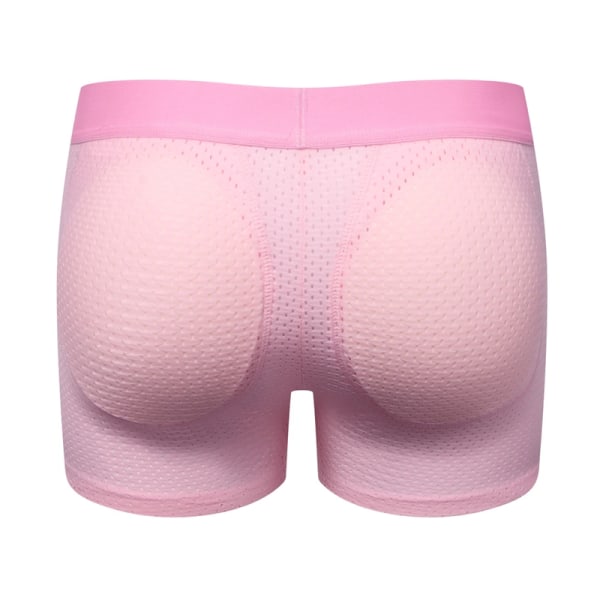 Herreundertøy Boxer Mesh Herre Polstret Underbukse med Hofteputer Pink XL