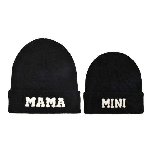 2st förälder-barn hatt mamma och mini hattar mor dotter/son matchande hatt Black