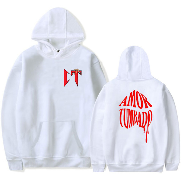 Natanael Cano Amor Tumbado Huppari Unisex Pitkähihainen Vetoketjullinen Hupullinen Paita Streetwear White L