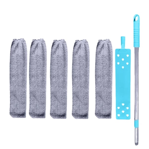 Pitkävartisten moppi teleskooppinen pölyharja rakojen pölynpoistoon sängyn ja sohvan harja With 5PCS Cloth