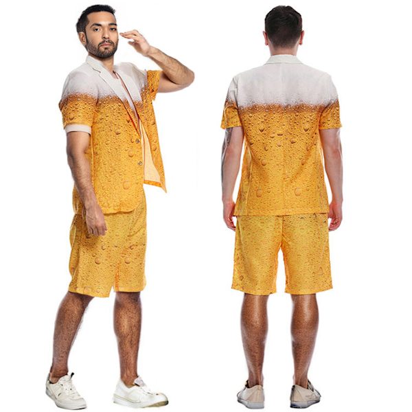 Herrkläder Öltryck Prestanda Kostym Kläder Kostym, Cosplay Öl Festival Outfit XL
