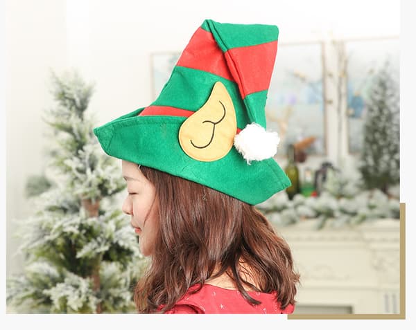 Tomtehatt för jul, tyg, performance-kostym, sammet, non-woven, dubbla stilar style1