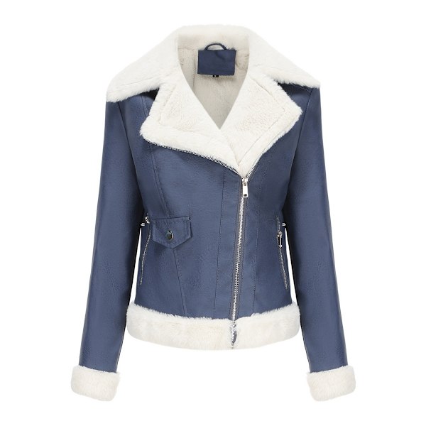 Läder Sherpa Jacka Dam, Lammskinns Pälsjackor blue M
