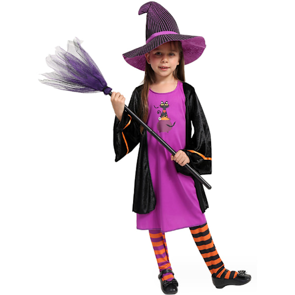 Tyttöjen Musta Kissan Asu Hatulla Lapsille Halloween-Pukuun S