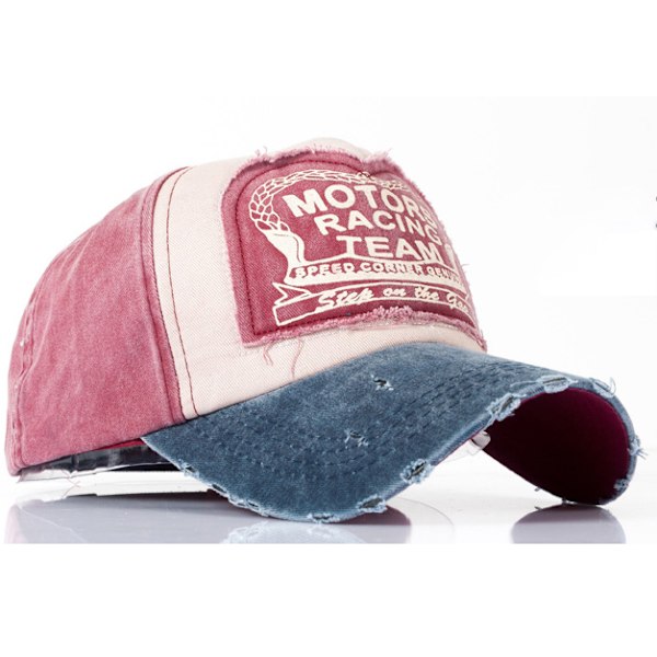 Broderade Justerbara Basebollkepsar för Män & Kvinnor Remslutskeps Wine Red