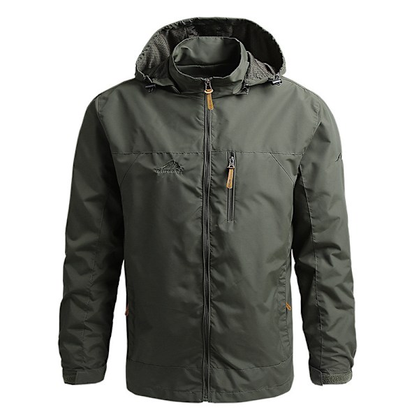 Mænds Crew Hooded Midlayer Jakke green 4XL