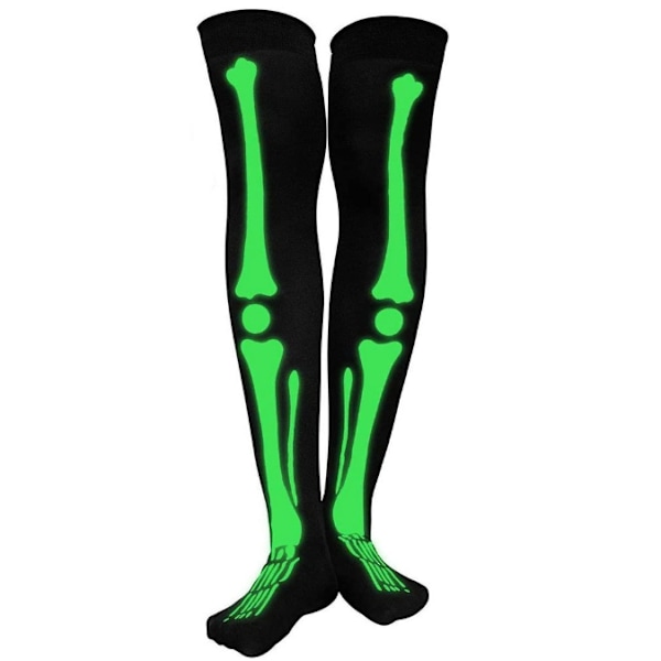 Halloween-Hodeskaller Hansker Strømper For Fest Cosplay Kostyme Gløder I Mørket Night glow socks+gloves