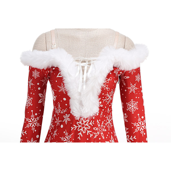 Kvinne Mote V-Hals Avslappet Passform Jul Cosplay Kostyme Trykt Kjole M