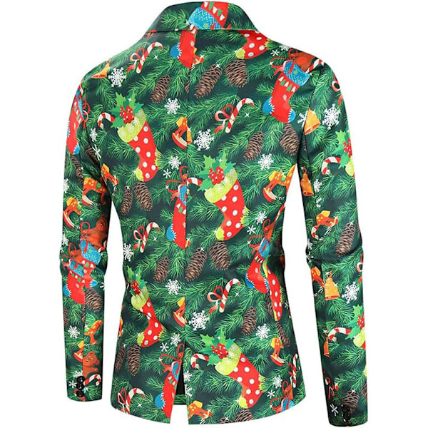 Herre Julekostume 2 Dele Juleferie Fest Tuxedo Dragter green M